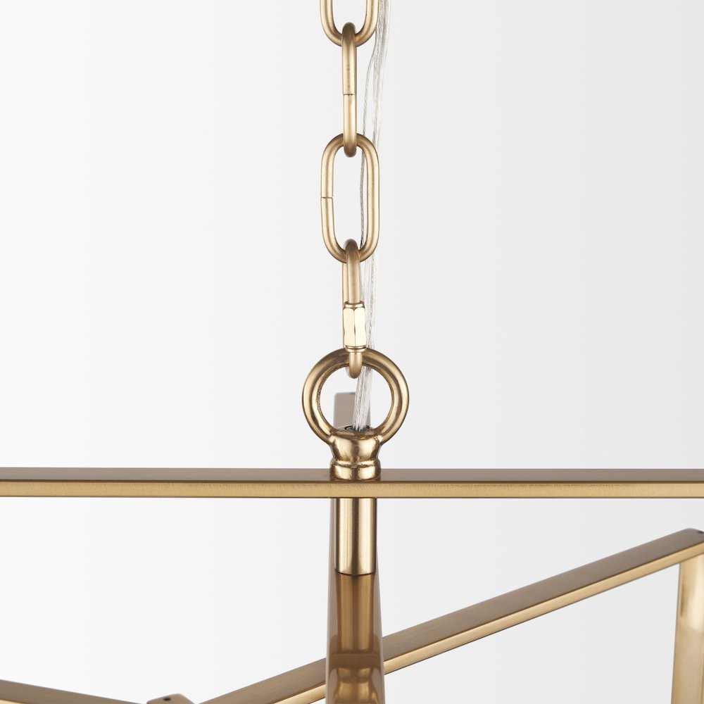 Colleen Antiqued Gold Metal 4-Light Chandelier