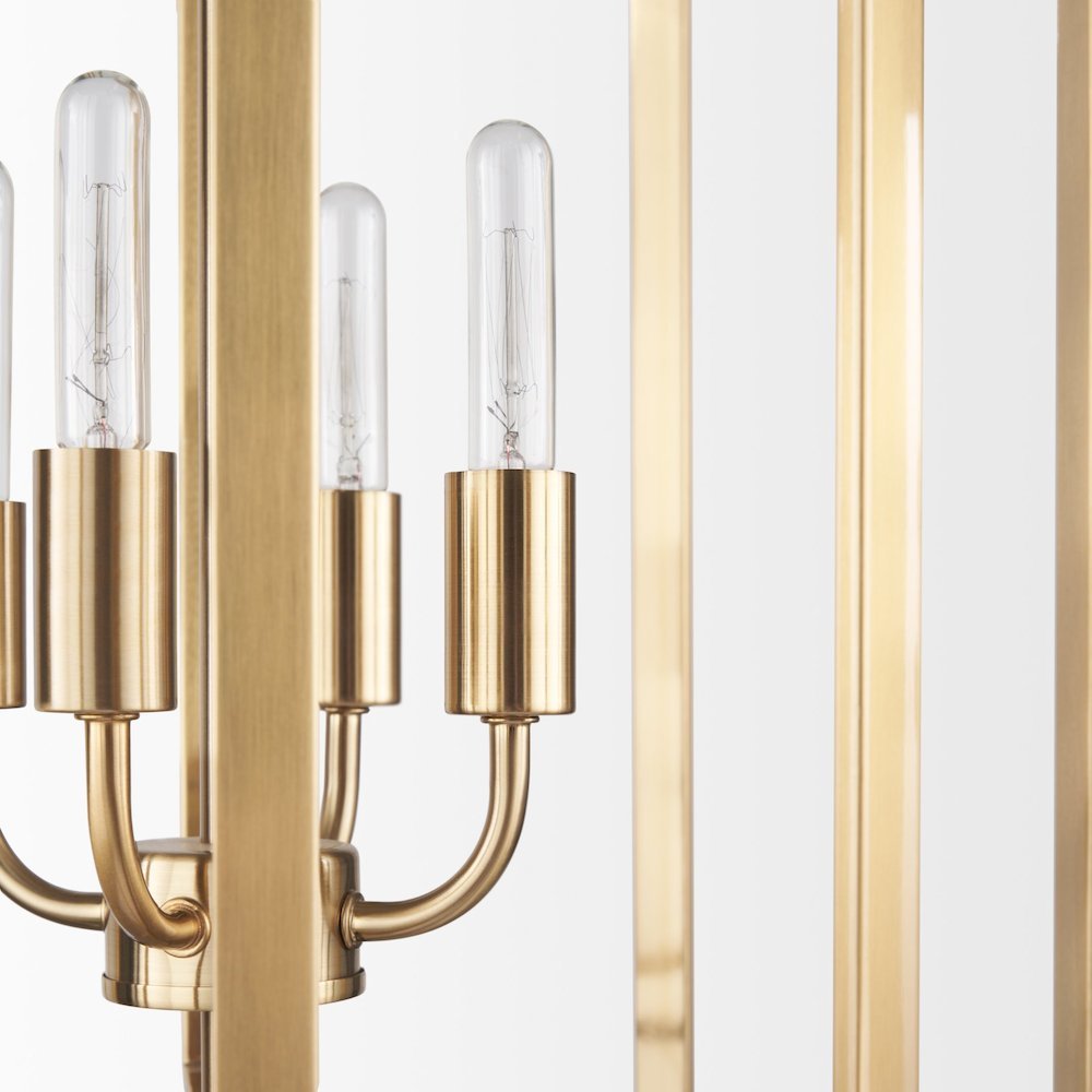 Colleen Antiqued Gold Metal 4-Light Chandelier