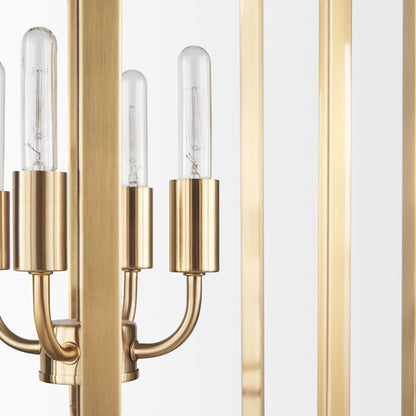 Colleen Antiqued Gold Metal 4-Light Chandelier