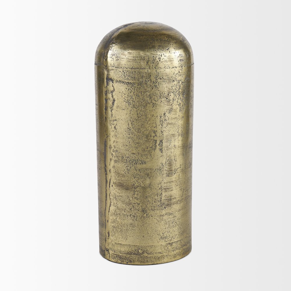 Quonset Extra Tall Brass Finished Aluminum Metal Pillar Object