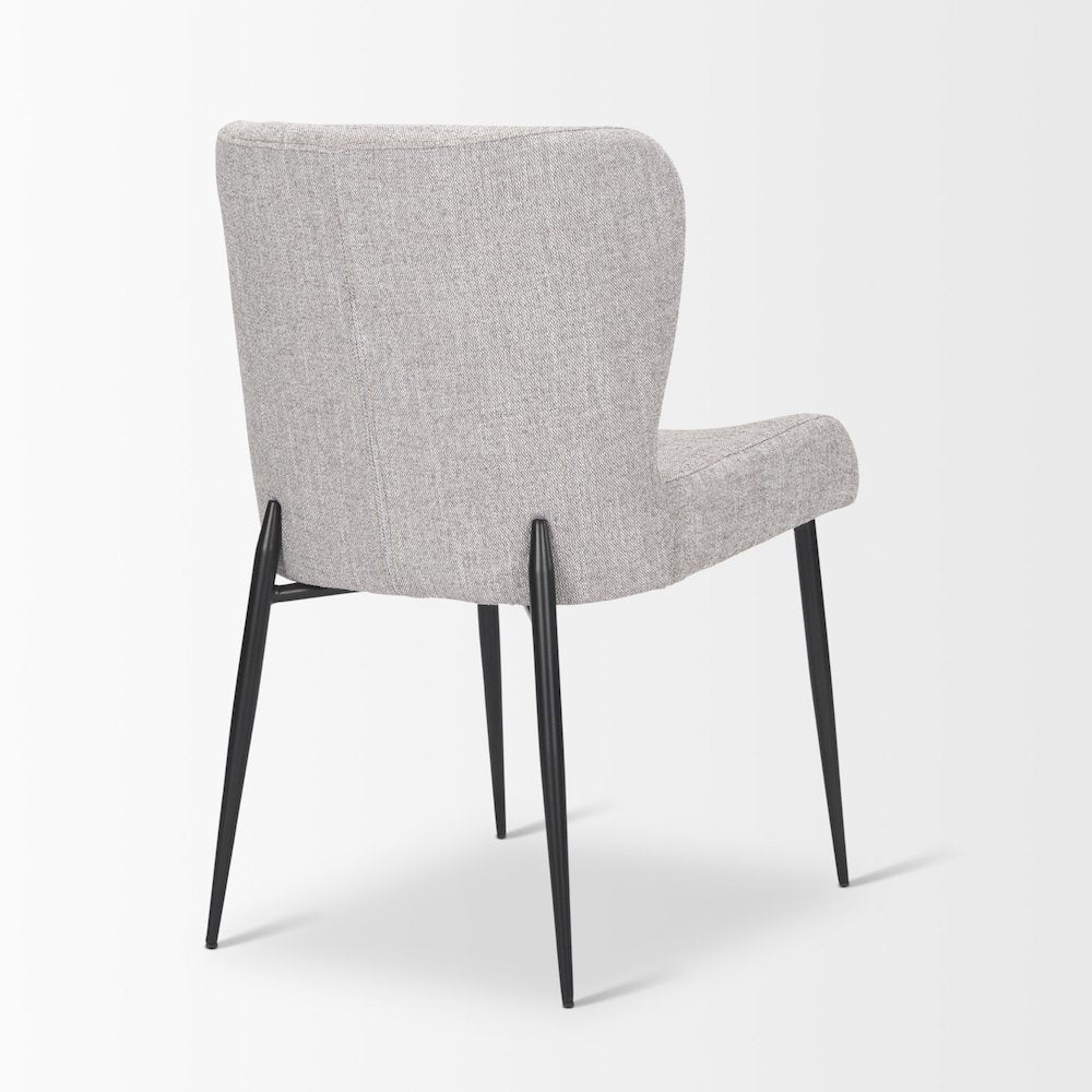 Hartt Dining Chair W/ Matte Black Metal Frame and Gray Fabric