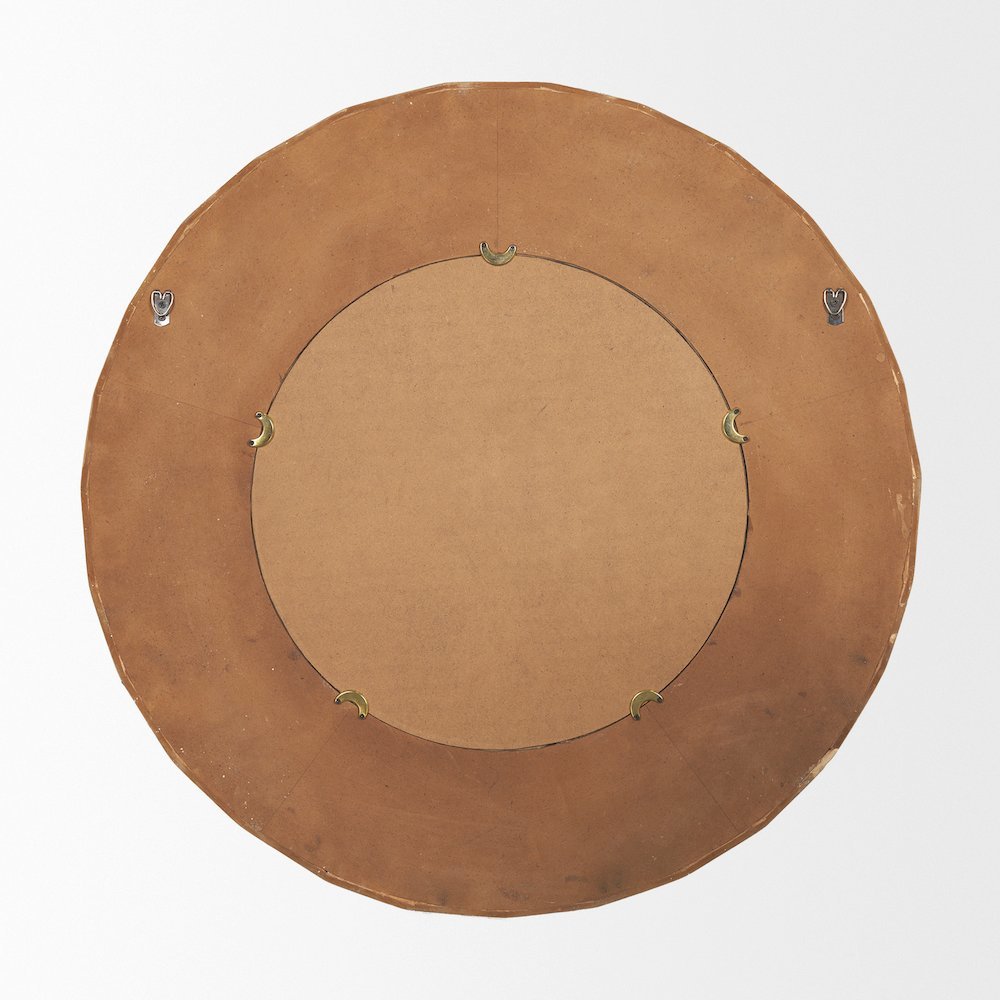 Ranela Light Brown Beaded Wooden Wall Mirror