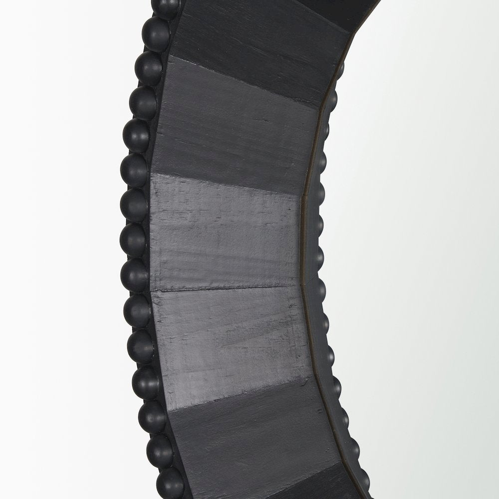 Ranela Black Beaded Wooden Wall Mirror