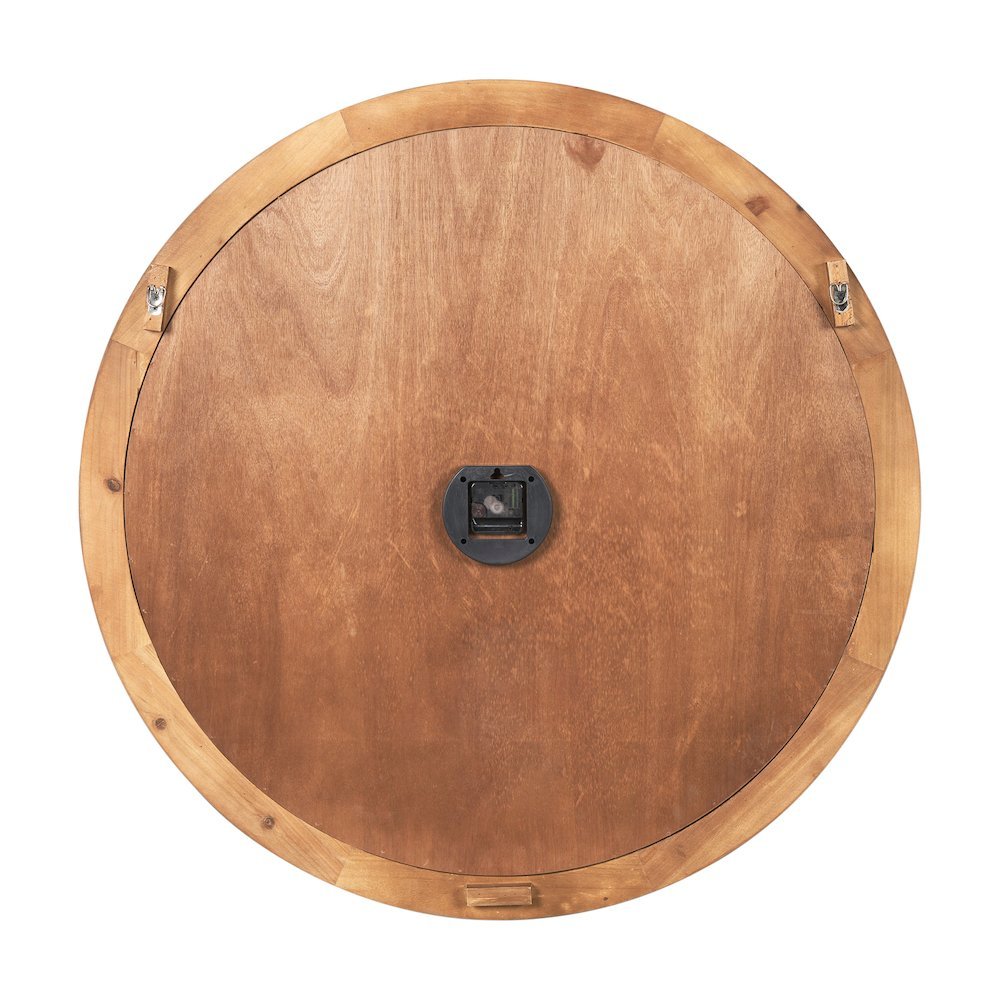 Raul Medium Brown Wood W/ Silver Metal Wall Clock