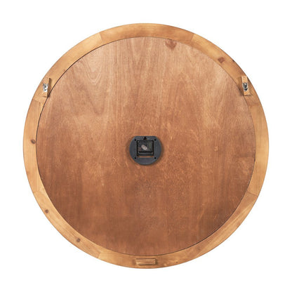Raul Medium Brown Wood W/ Silver Metal Wall Clock