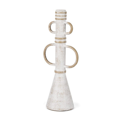 Ziva Large Distressed White Metal Sculptural Object