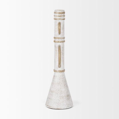 Ziva Large Distressed White Metal Sculptural Object