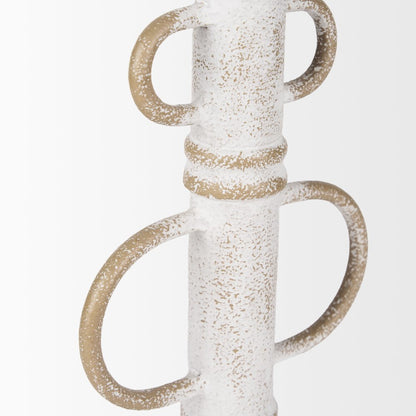 Ziva Large Distressed White Metal Sculptural Object