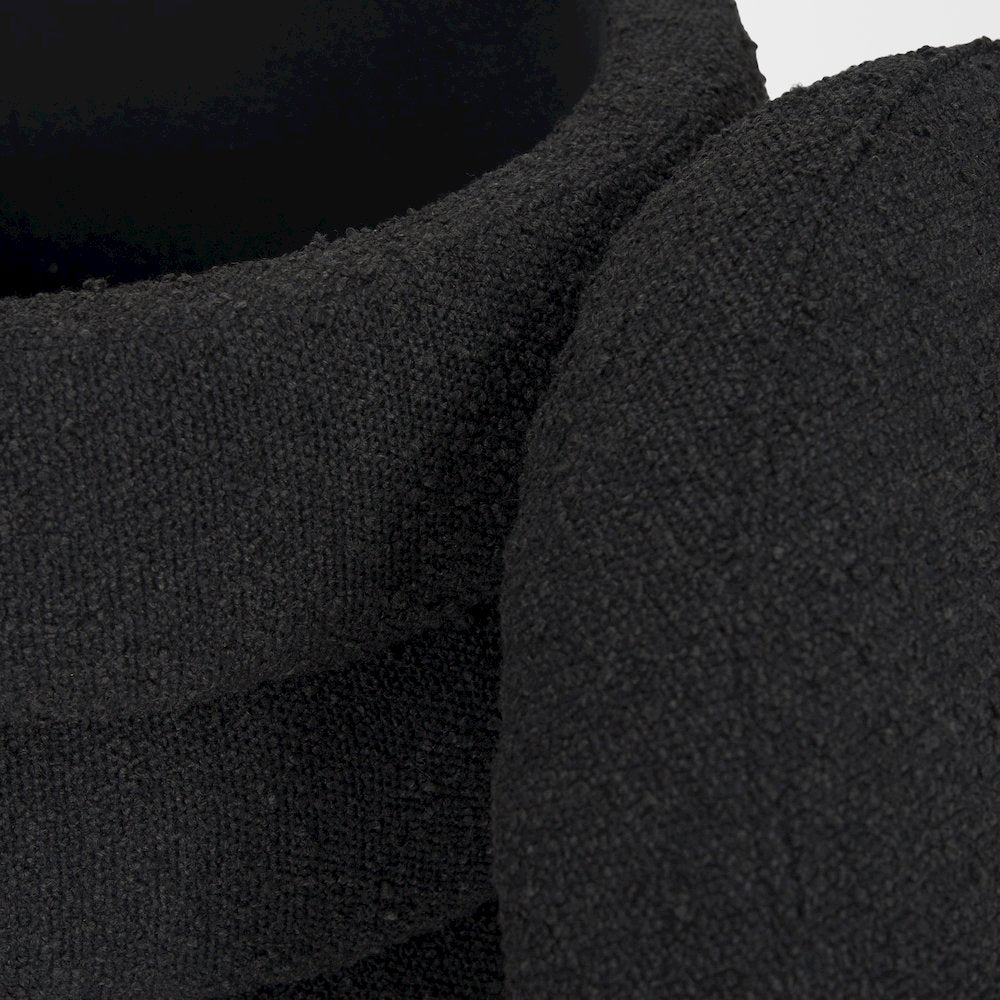 Elise Black Boucle Upholstered Storage Ottoman