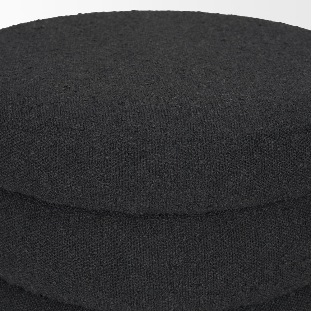 Elise Black Boucle Upholstered Storage Ottoman