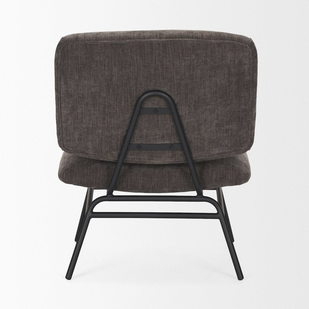 Nora Charcoal Fabric w/ Matte Black Metal Legs Accent Chair