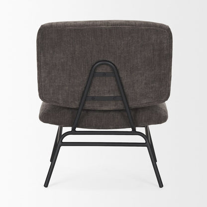 Nora Charcoal Fabric w/ Matte Black Metal Legs Accent Chair