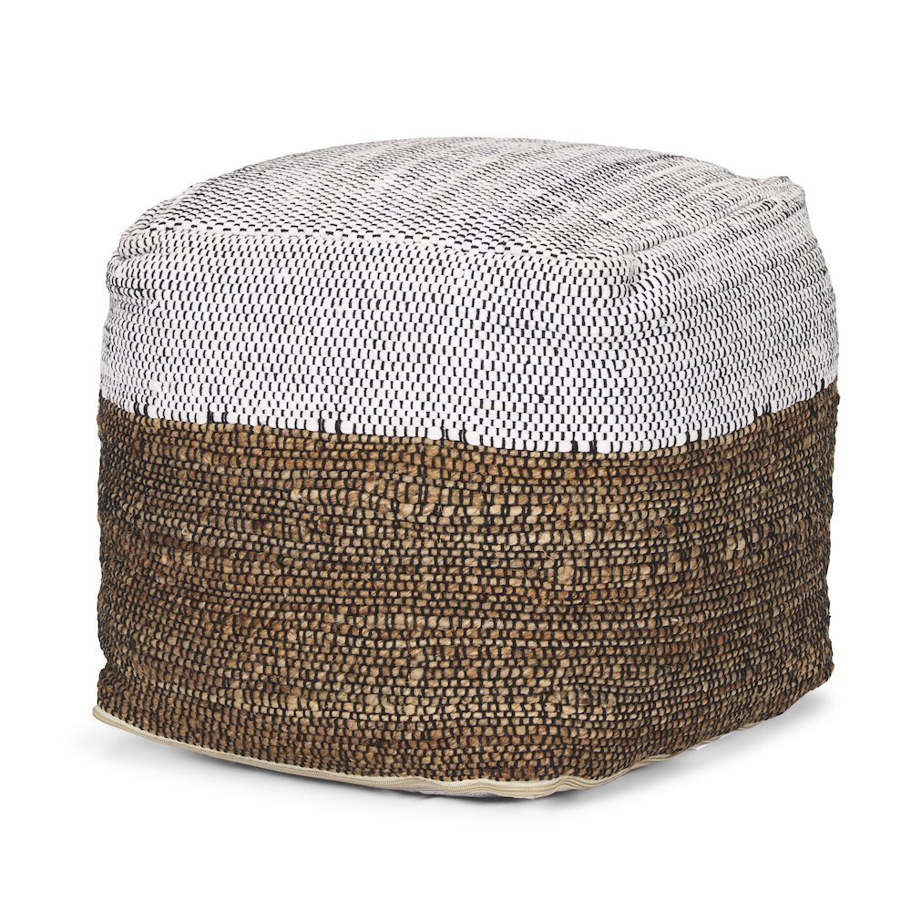 Samiya Jute w/ White Cotton Pouf