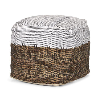 Samiya Jute w/ White Cotton Pouf