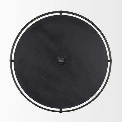 Rani Matte Black Metal w/ Wood Wall Clock