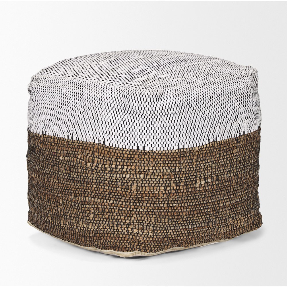 Samiya Jute w/ White Cotton Pouf