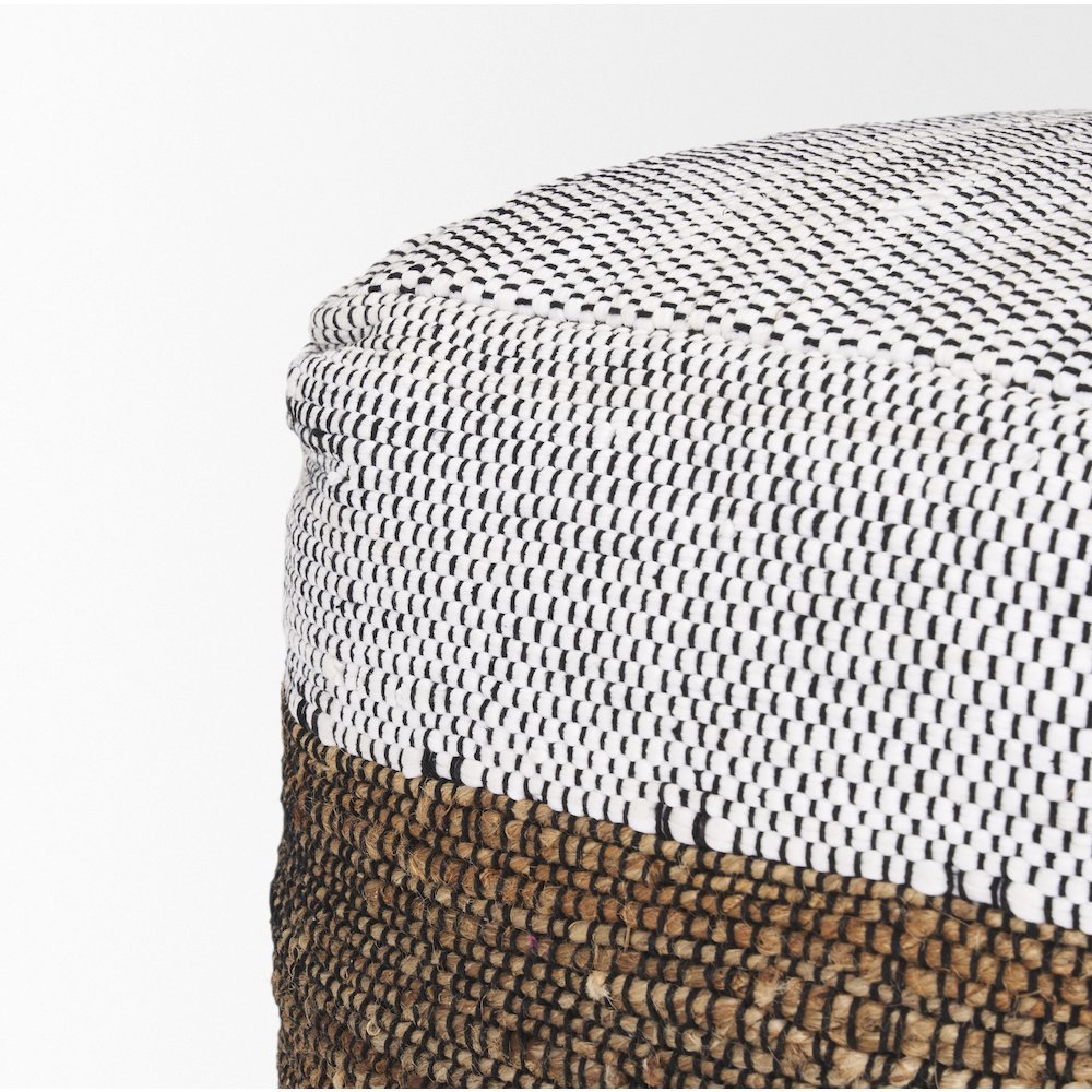 Samiya Jute w/ White Cotton Pouf
