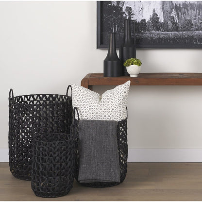 Jayden Cream w/ Black Print Linen Square Decorative Pillow Cover