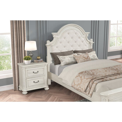 Nelson French Traditional 3-Piece Bedroom Set, Antique White, Queen