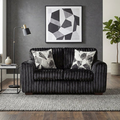 Nolan 2-Piece Living Room Set, Sofa and Loveseat, Lush Black