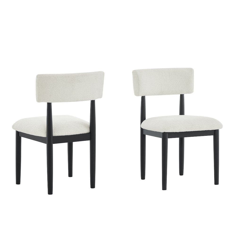 Edo 5-Piece Dining Set, Round Trestle Table and 4 Chairs, White and Black