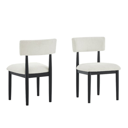 Edo 5-Piece Dining Set, Round Trestle Table and 4 Chairs, White and Black