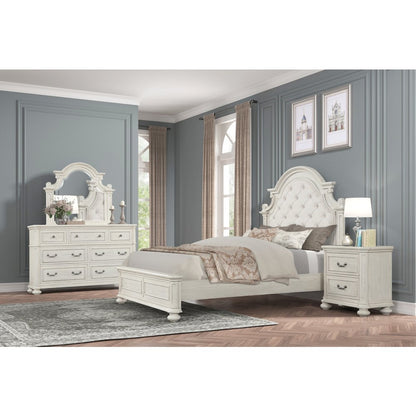 Nelson French Traditional 4-Piece Bedroom Set, Antique White, Queen