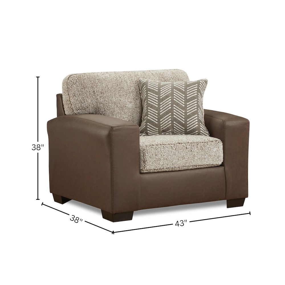 Marvella Living Room Chair with Chocolate Faux Leather