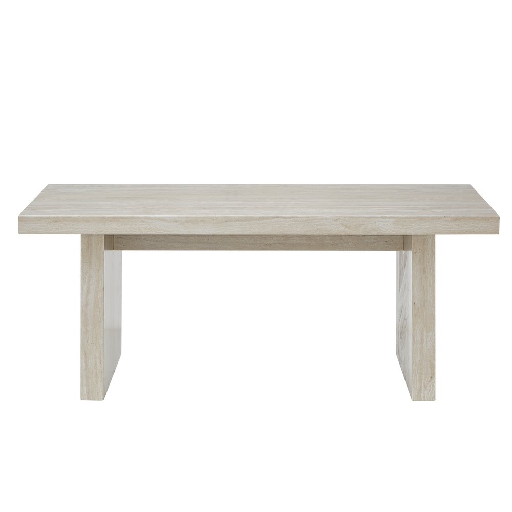 Cavira Modern Faux Marble Living Room Coffee Table, Beige