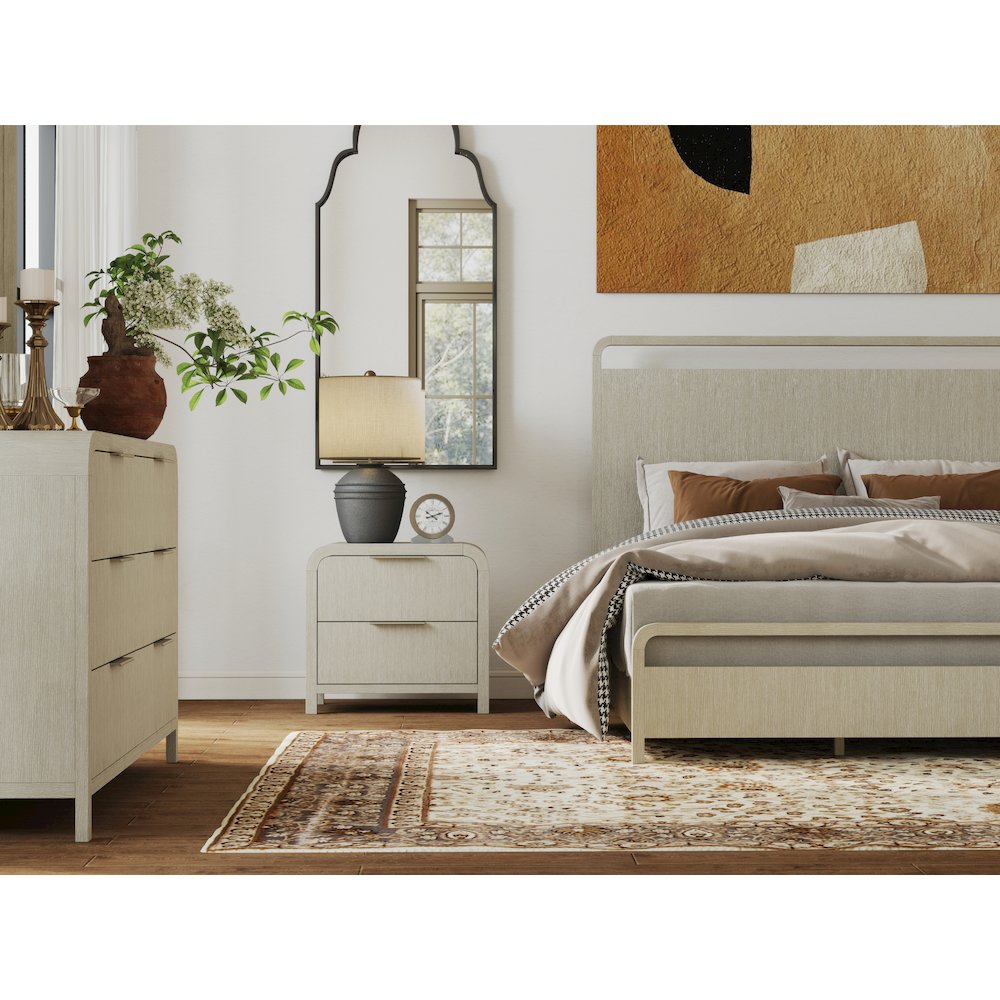 Tavari 5-PC Queen Bedroom Set, Bed, Dresser, Mirror, Two Nightstands, Light Gray