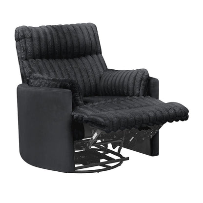 Bocaton Wide Wale Corduroy Upholstery Manual Recliner, Black