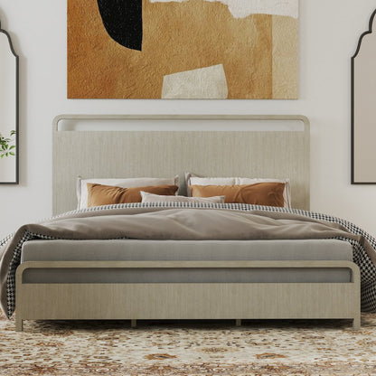 Tavari 4-PC Bedroom Set, King Panel Bed, Dresser, Mirror, Nightstand, Light Gray
