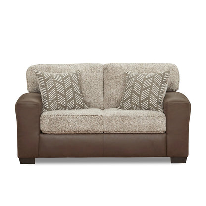Marvella 2-Piece Living Room Sofa and Loveseat Set, Chocolate Faux Leather