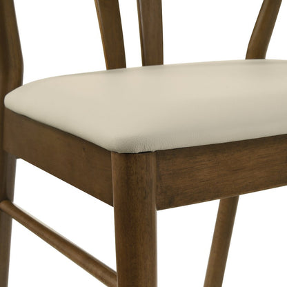 5-Piece Dining Set, Dining Table with 2 Walnut and 2 Black Wishbone Chairs