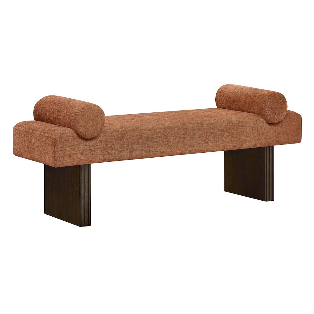 Brooke Contemporary Upholstered Bench, Orange