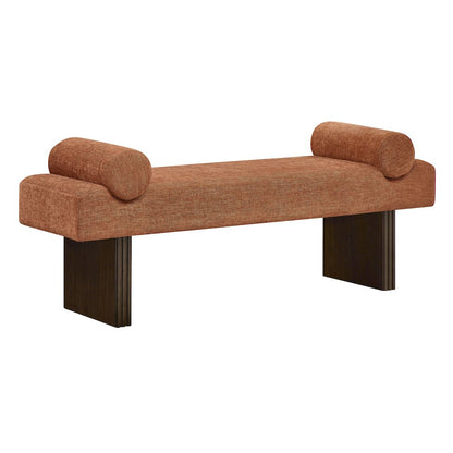 Brooke Contemporary Upholstered Bench, Orange