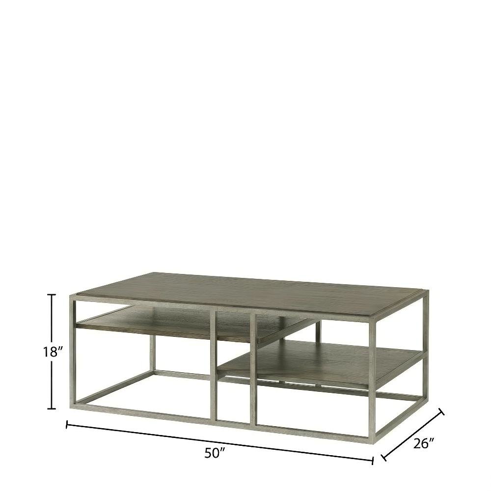 3-Piece Metal Frame Living Room Table Set with Wood Tops and Durable Design