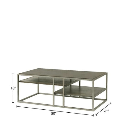 3-Piece Metal Frame Living Room Table Set with Wood Tops and Durable Design