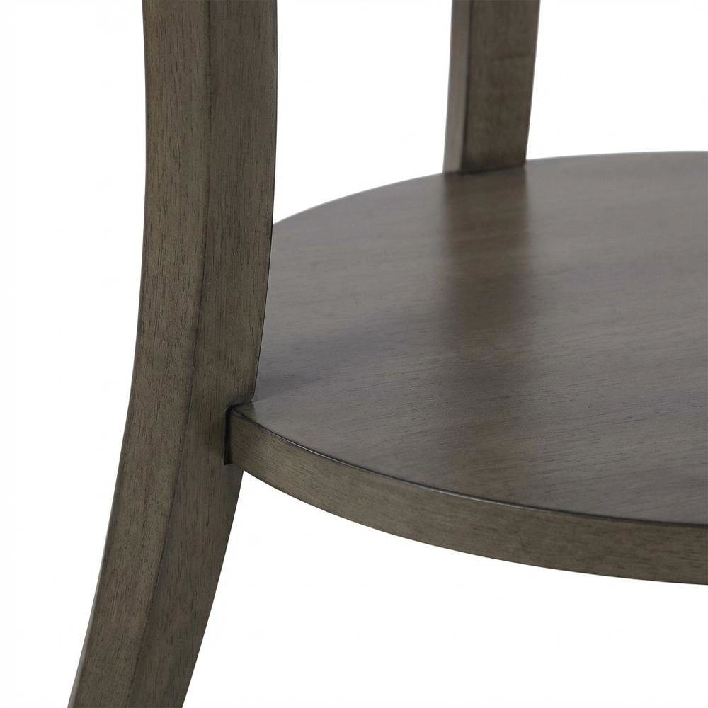 Gray oval end table with modern design and durable construction