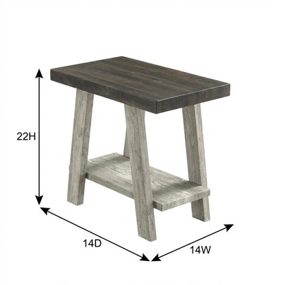 Brown, Side Table, Open Shelf, Quality Build, Durable Wood Frame