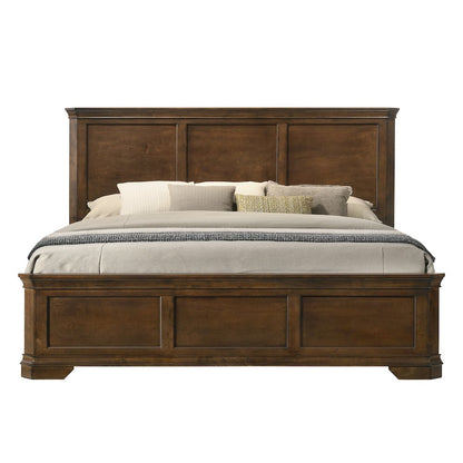 Maderne Traditional Wood Panel Bed, Queen, Antique Walnut Finish