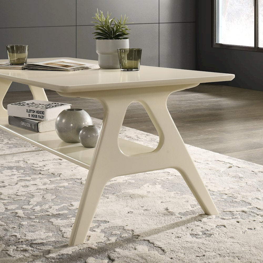 3-Piece Coffee Table Set, Coffee Table and Two End Tables, Off-White Finish