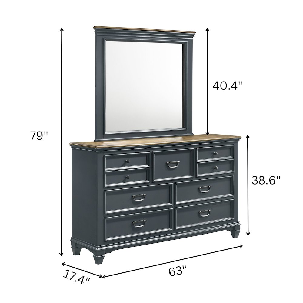 Clelane Wood Bedroom Set Panel Queen Bed, Dresser, Mirror, Nightstand, Chest