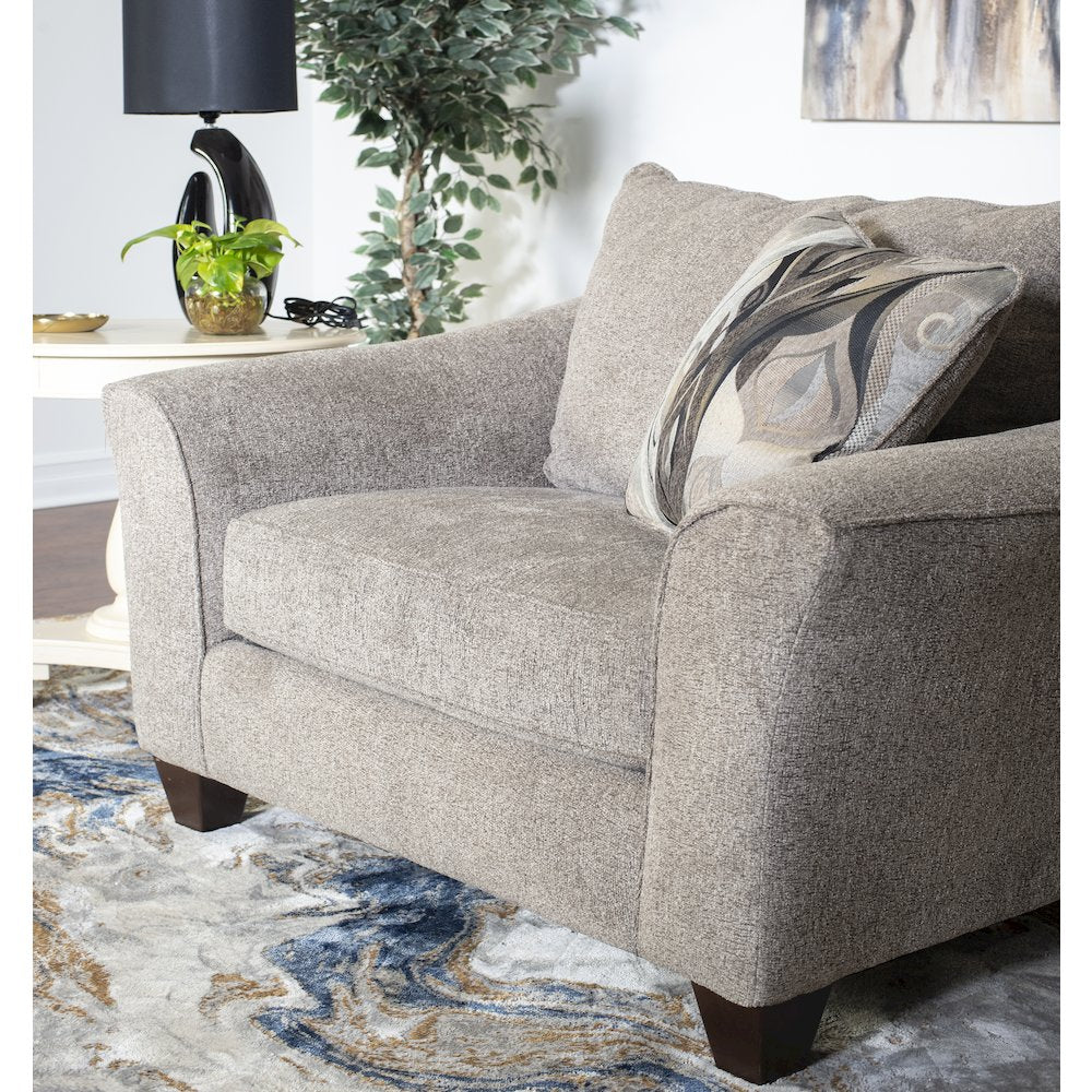 Camero Platinum Fabric Pillowback Accent Chair