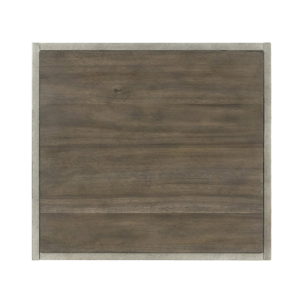 Padena Metal Frame Wood Living Room End Table with Shelf