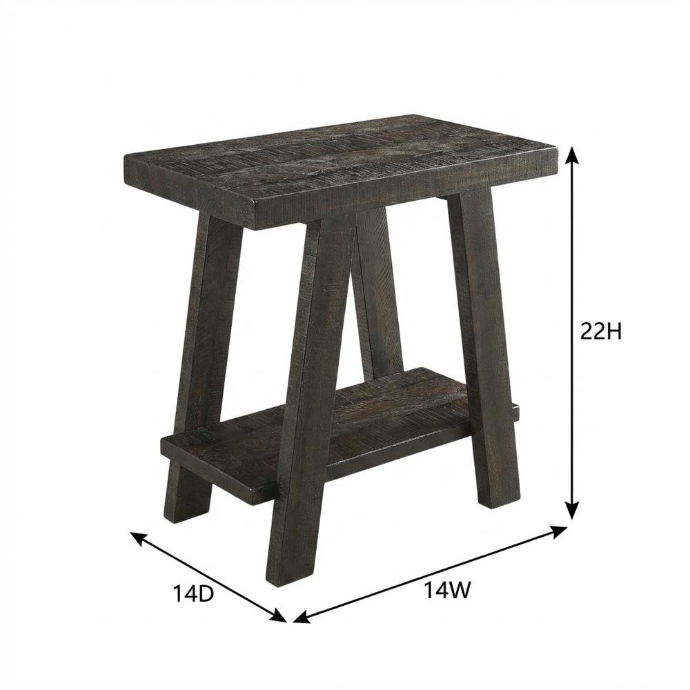 Brown, Side Table, Open Shelf, Quality Build, Durable Wood Frame
