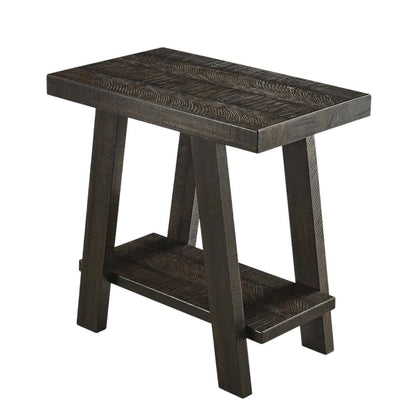 Brown, Side Table, Open Shelf, Quality Build, Durable Wood Frame