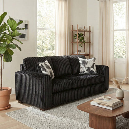 Nolan 2-Piece Living Room Set, Sofa and Loveseat, Lush Black