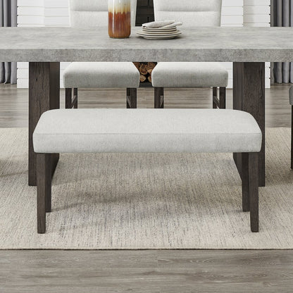 Sorlen Contemporary Upholstered Dining Bench, Gray