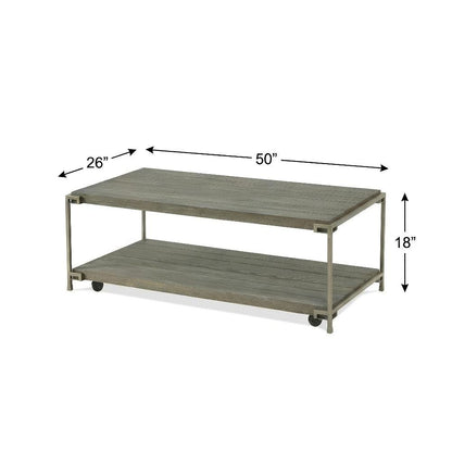 Aged Graphite 3-Piece Living Room Table Set with Coffee and Chairside Tables